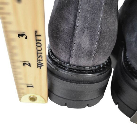 NWT Made In Italy Genuine Suede Leather Ankle Booties Boots Gray Women Size 8 - Picture 5 of 15